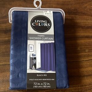 Living Colors Blue Patterned Shower Curtain